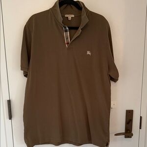 Burberry Brit Brown Polo with Check Detail Made in Turkey